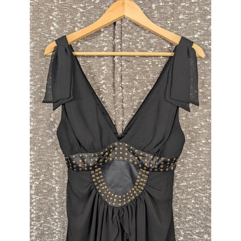 BCBGeneration Black Studded Chiffon Cocktail Dress‎